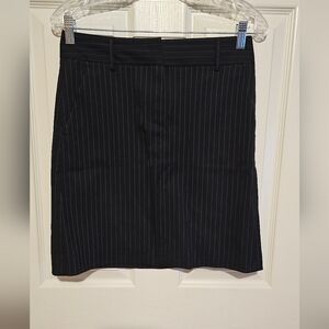 Theory By Bergdorf Goodman Black Pinstripe Skirt Sz 2
